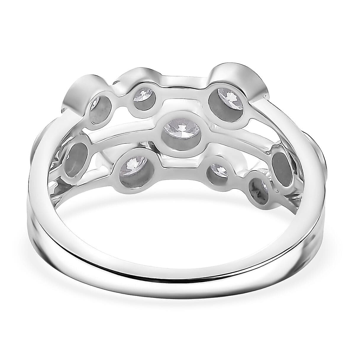 Luxuriant Lab Grown Diamond G-H SI 1.00 ctw Ring in Rhodium Over Sterling Silver (Size  7.0) (Del. In 10-12 Days) image number 4