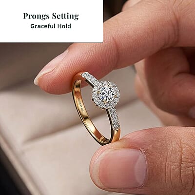 Luxuriant Lab Grown Diamond G-H SI 0.50 ctw Ring in 18K Vermeil Yellow Gold Over Sterling Silver (Size  5.0)