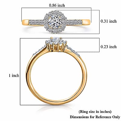 Luxuriant Lab Grown Diamond G-H SI 0.50 ctw Ring in 18K Vermeil Yellow Gold Over Sterling Silver (Size  5.0)