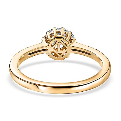 Luxuriant Lab Grown Diamond G-H SI 0.50 ctw Ring in 18K Vermeil Yellow Gold Over Sterling Silver (Size  5.0)