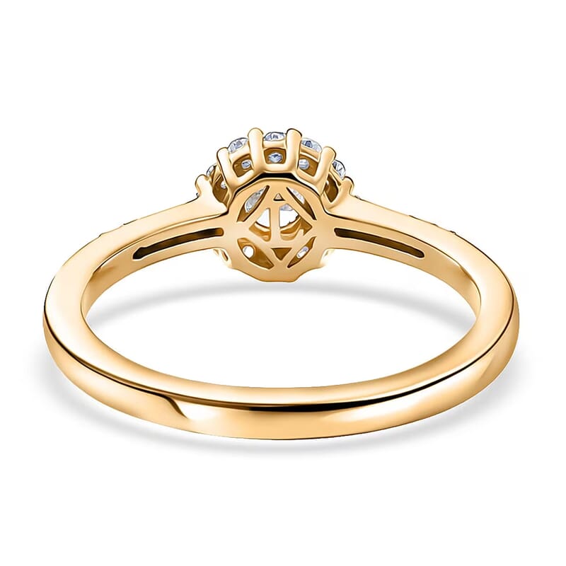 Luxuriant Lab Grown Diamond G-H SI 0.50 ctw Ring in 18K Vermeil Yellow Gold Over Sterling Silver (Size   5.0)