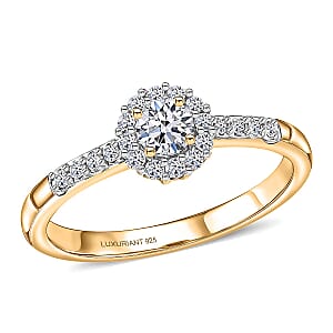 Luxuriant Lab Grown Diamond G-H SI 0.50 ctw Ring in 18K Vermeil Yellow Gold Over Sterling Silver (Size  7.0) (Del. In 10-12 Days)