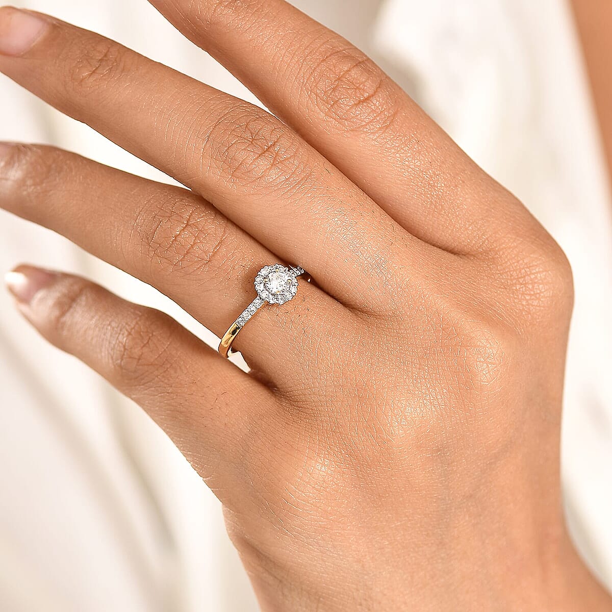 Luxuriant Lab Grown Diamond G-H SI 0.50 ctw Ring in 18K Vermeil Yellow Gold Over Sterling Silver (Size  7.0) (Del. In 10-12 Days) image number 2