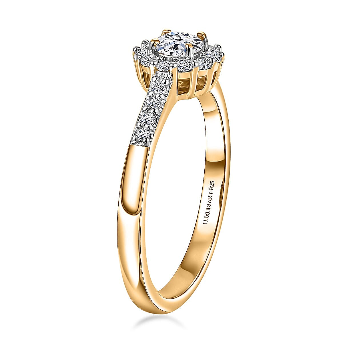 Luxuriant Lab Grown Diamond G-H SI 0.50 ctw Ring in 18K Vermeil Yellow Gold Over Sterling Silver (Size  7.0) (Del. In 10-12 Days) image number 3