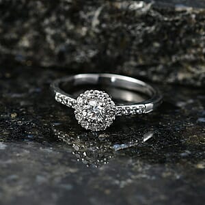 Luxuriant Lab Grown Diamond G-H SI 0.50 ctw Ring in Rhodium Over Sterling Silver (Size  7.0) (Del. In 10-12 Days)