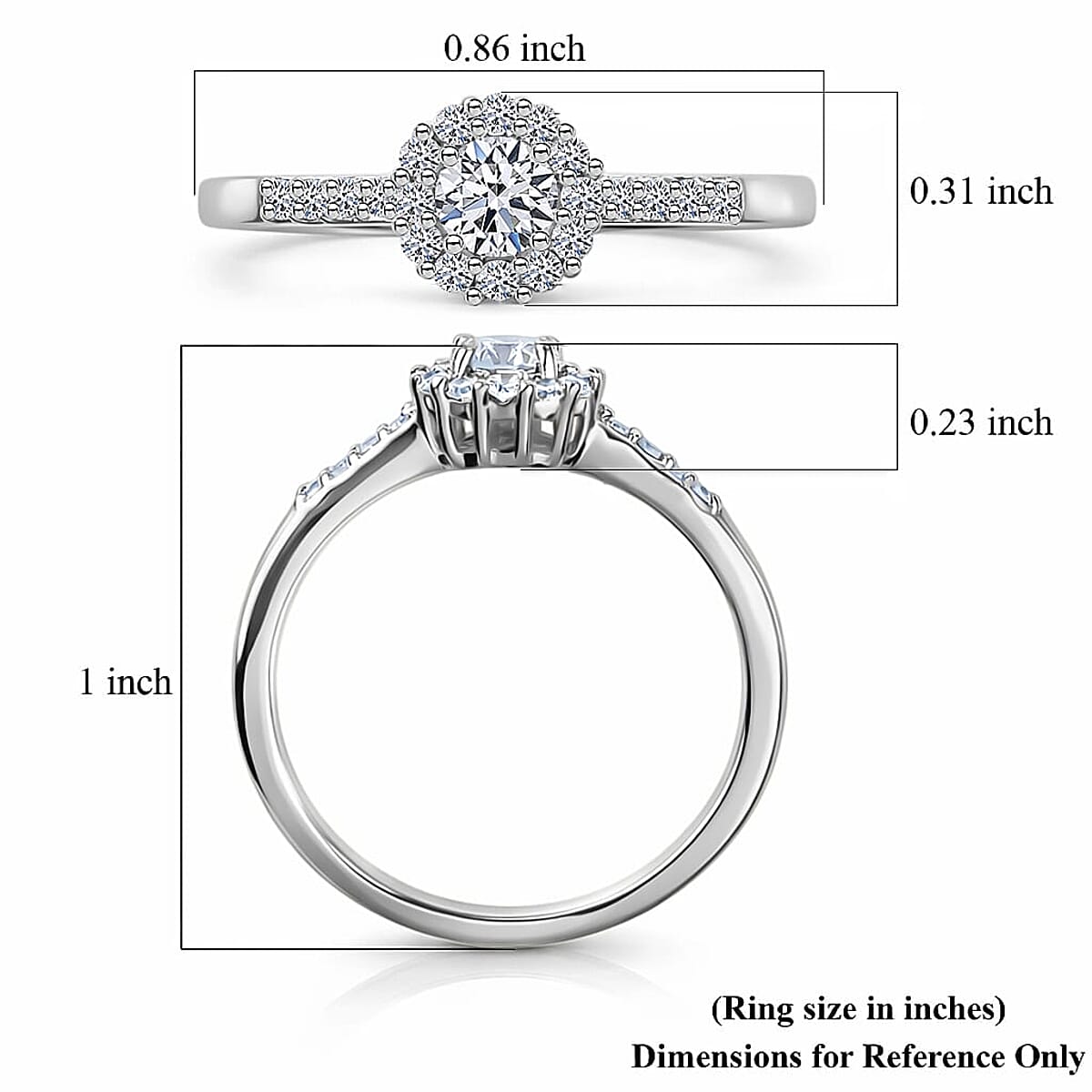 Luxuriant Lab Grown Diamond G-H SI 0.50 ctw Ring in Rhodium Over Sterling Silver (Size  7.0) (Del. In 10-12 Days) image number 5