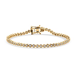 Luxuriant Lab Grown Diamond G-H SI 2.00 ctw Tennis Bracelet in 18K Vermeil Yellow Gold Over Sterling Silver (7.25 In) (Del. in 10-12 Days)