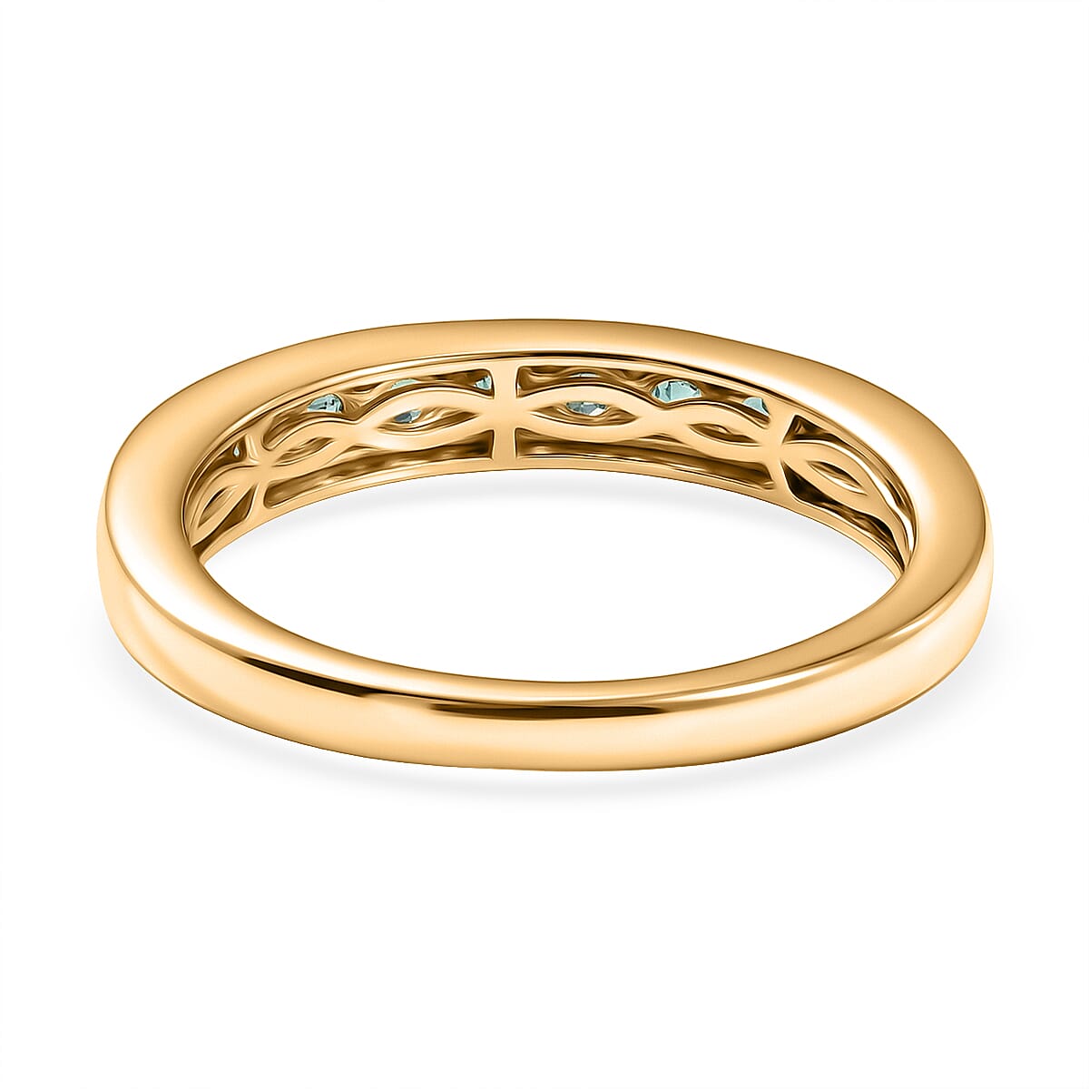 D'Joy Boyaca Colombian Emerald 0.50 ctw Royal Glow Band Ring in 18K Vermeil Yellow Gold Over Sterling Silver (Size 6.0) image number 4