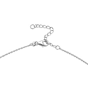 D'Joy Premium Grandidierite and Moissanite 5.00 ctw Necklace in Rhodium Over Sterling Silver 18-20 Inches 