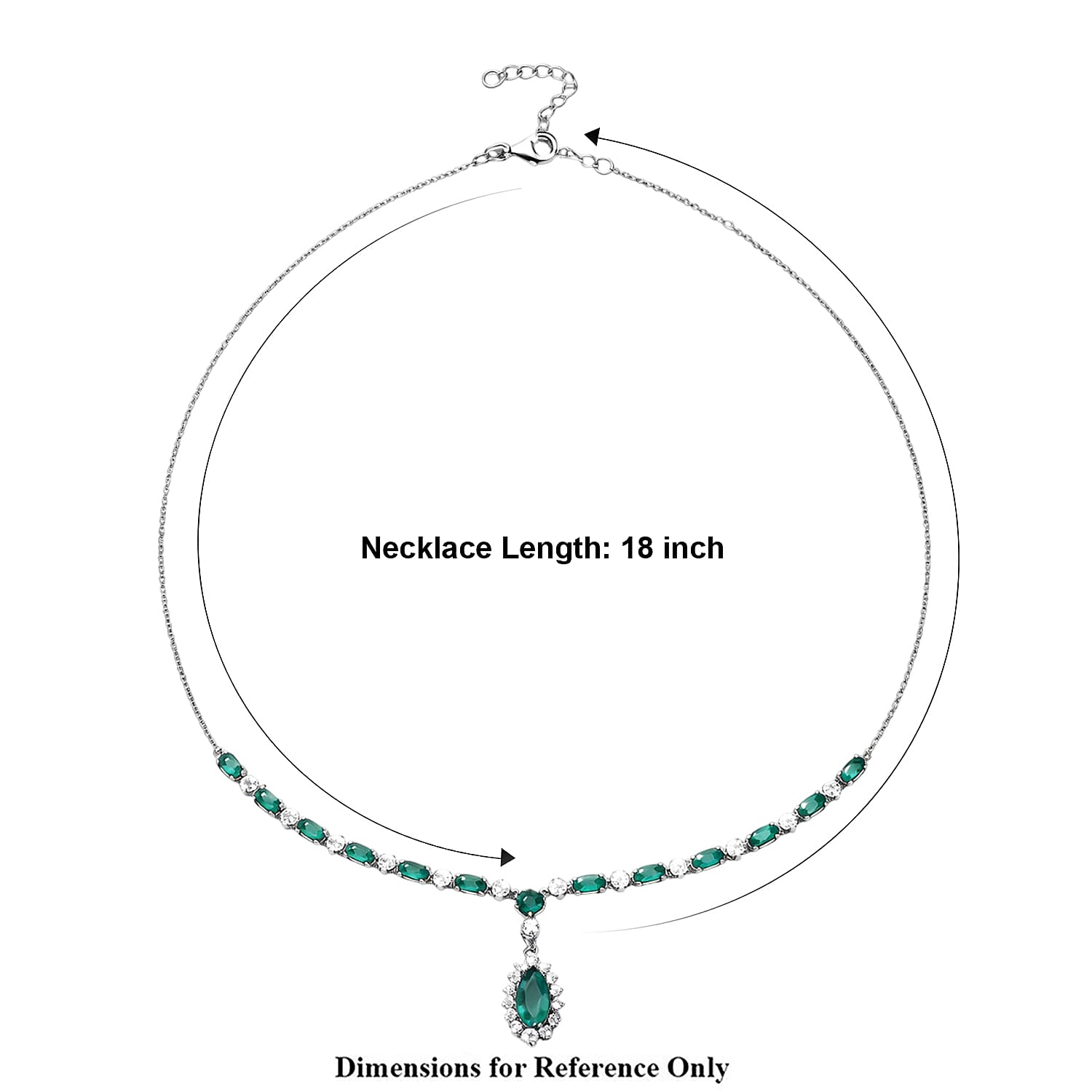 D'Joy Premium Grandidierite and Moissanite 5.00 ctw Necklace in Rhodium Over Sterling Silver 18-20 Inches
