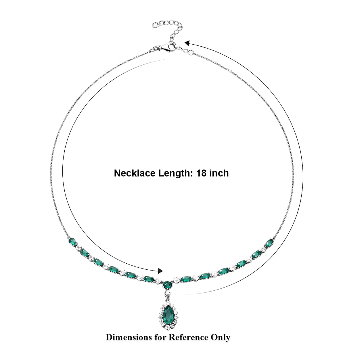 D'Joy Premium Grandidierite and Moissanite 5.00 ctw Necklace in Rhodium Over Sterling Silver 18-20 Inches  image number 4