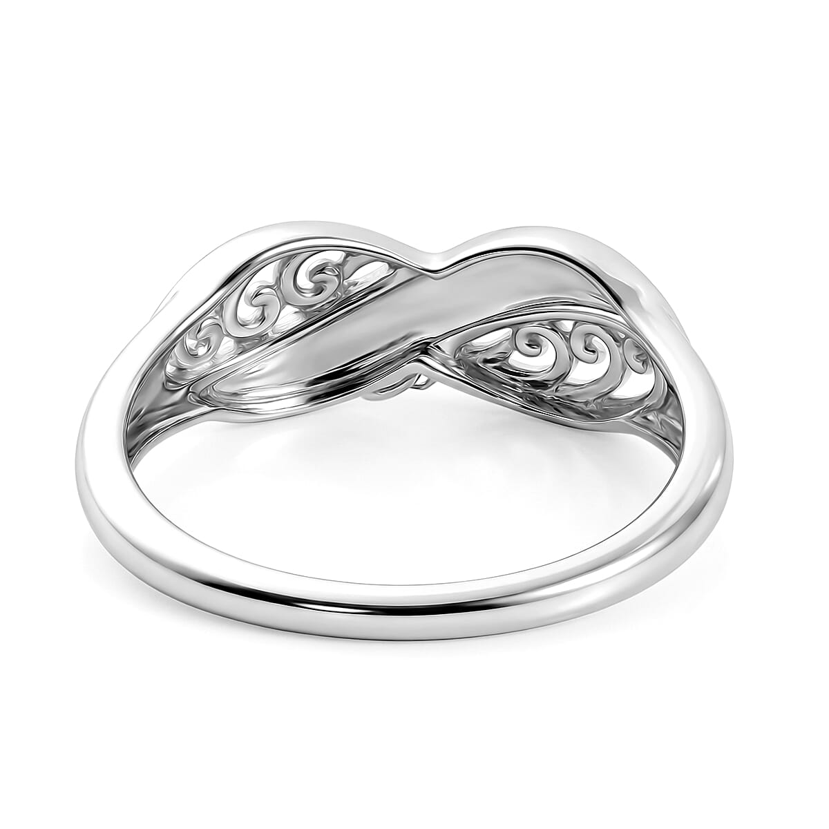 D'Joy Eternal Faith Ring in 18K Vermeil YG and Rhodium Over Sterling Silver (Size 10.0) 2.80 Grams image number 4