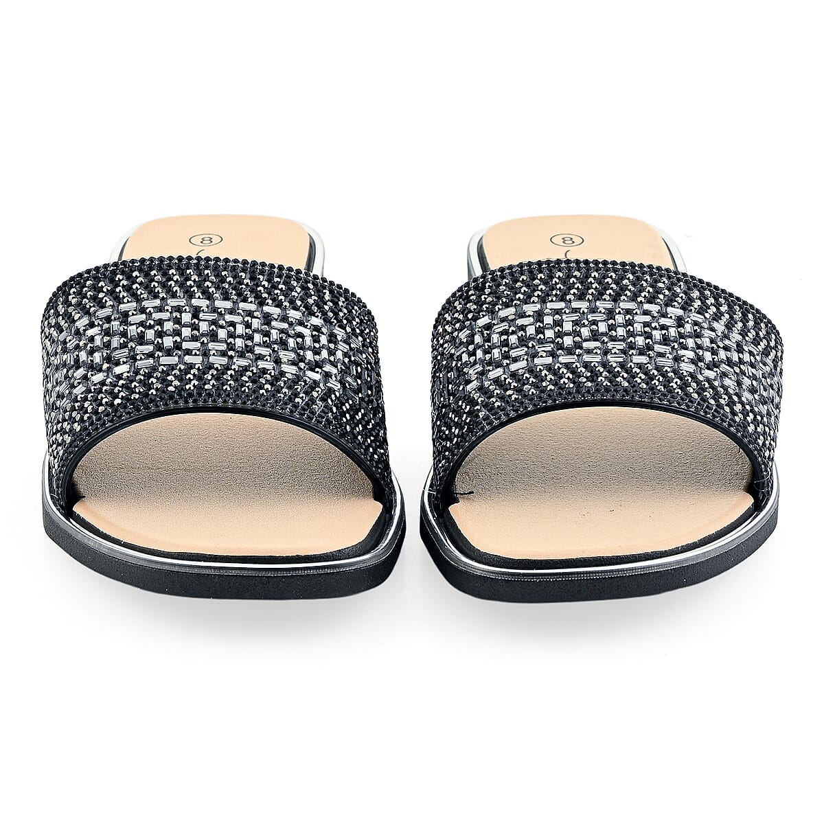 Love 83 Black Rhinestone Sandals 6 image number 3