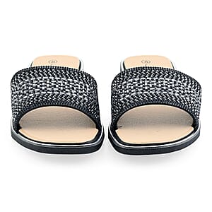 Love 83 Black Rhinestone Sandals 6