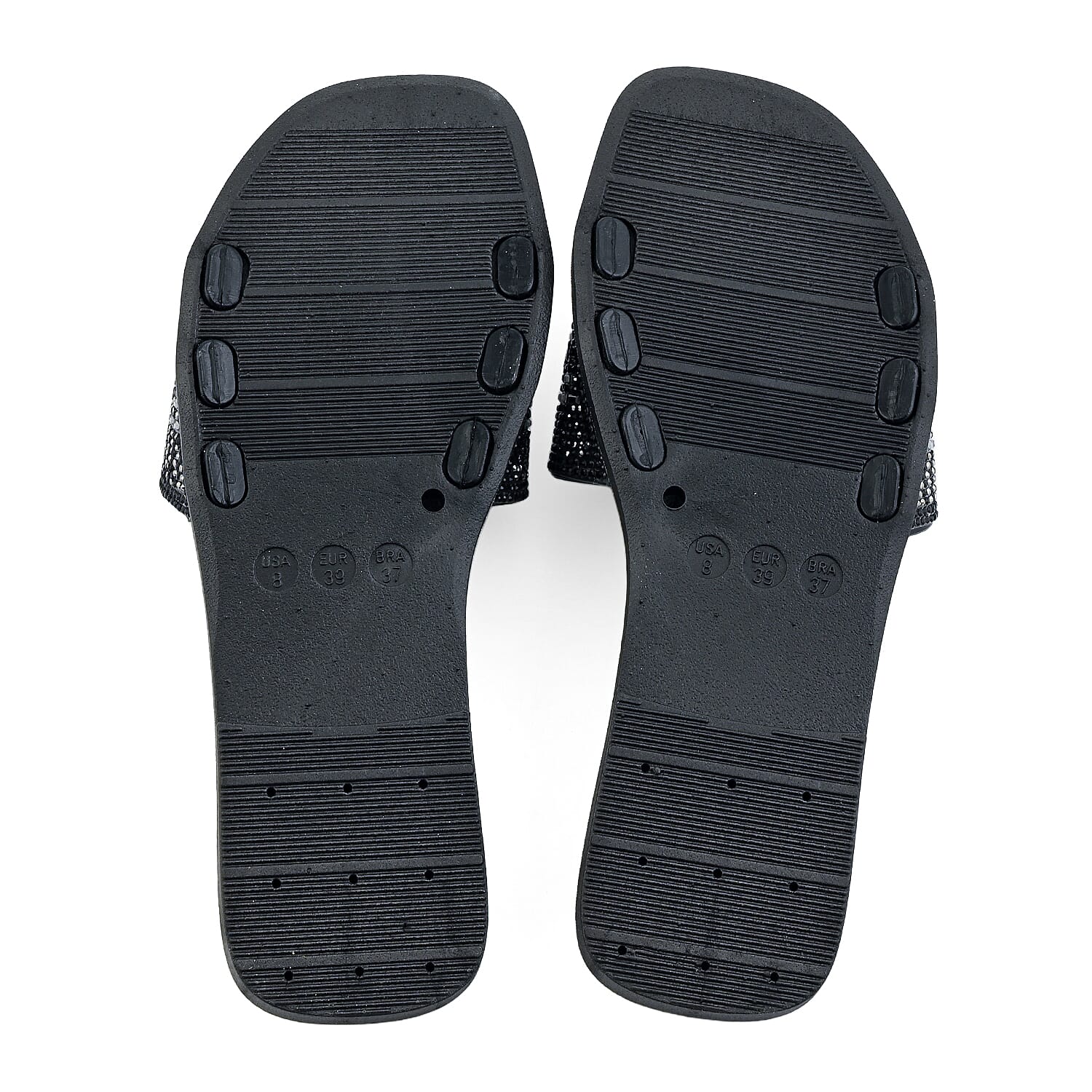 Love 83 Black Rhinestone Sandals 6