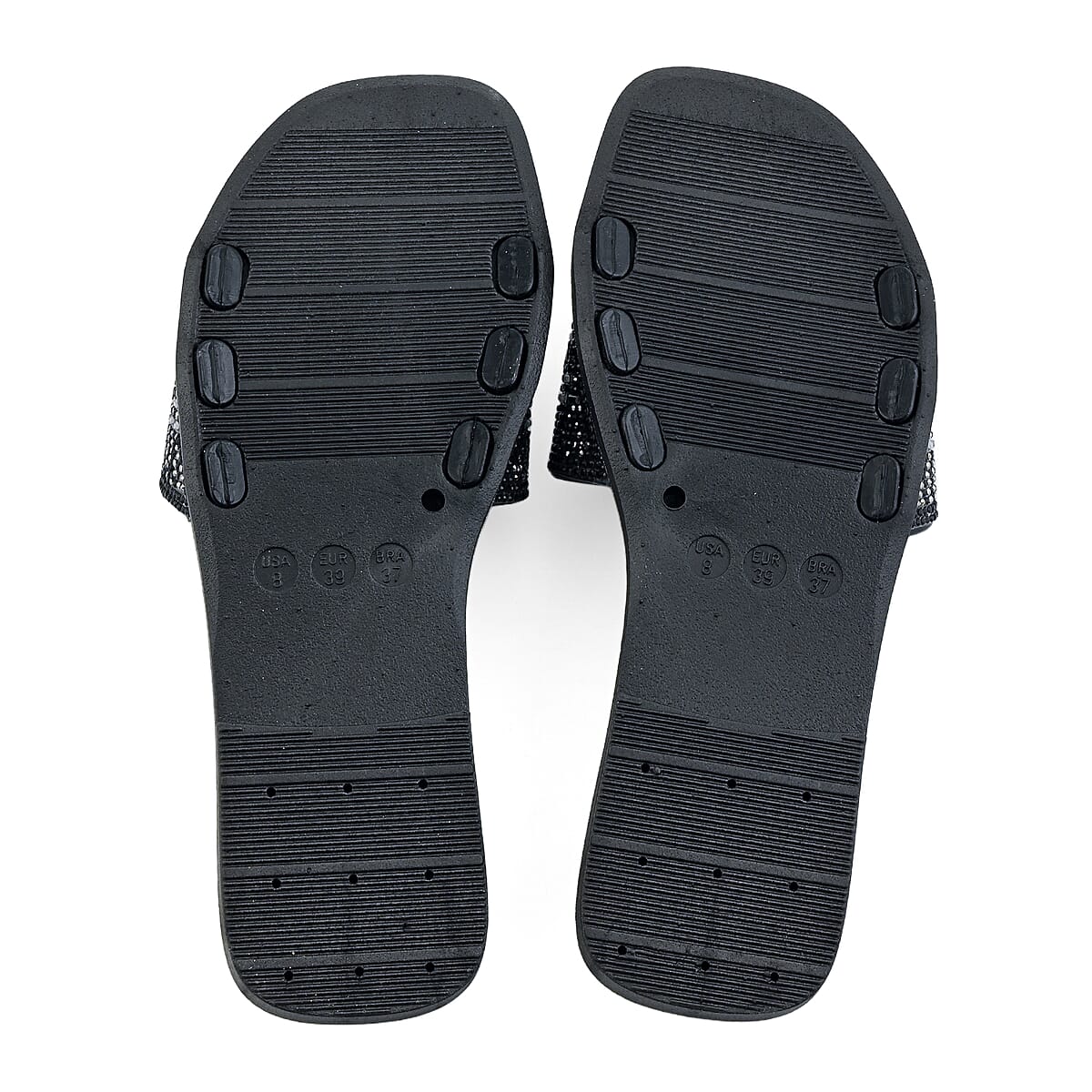 Love 83 Black Rhinestone Sandals 6 image number 6