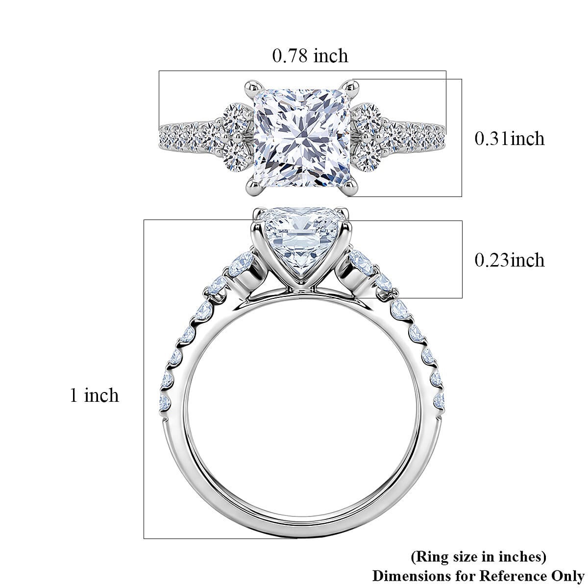 Luxuriant Lab Grown Diamond SI2 2.00 ctw Ring in 14K White Gold (Size 7.0) image number 5