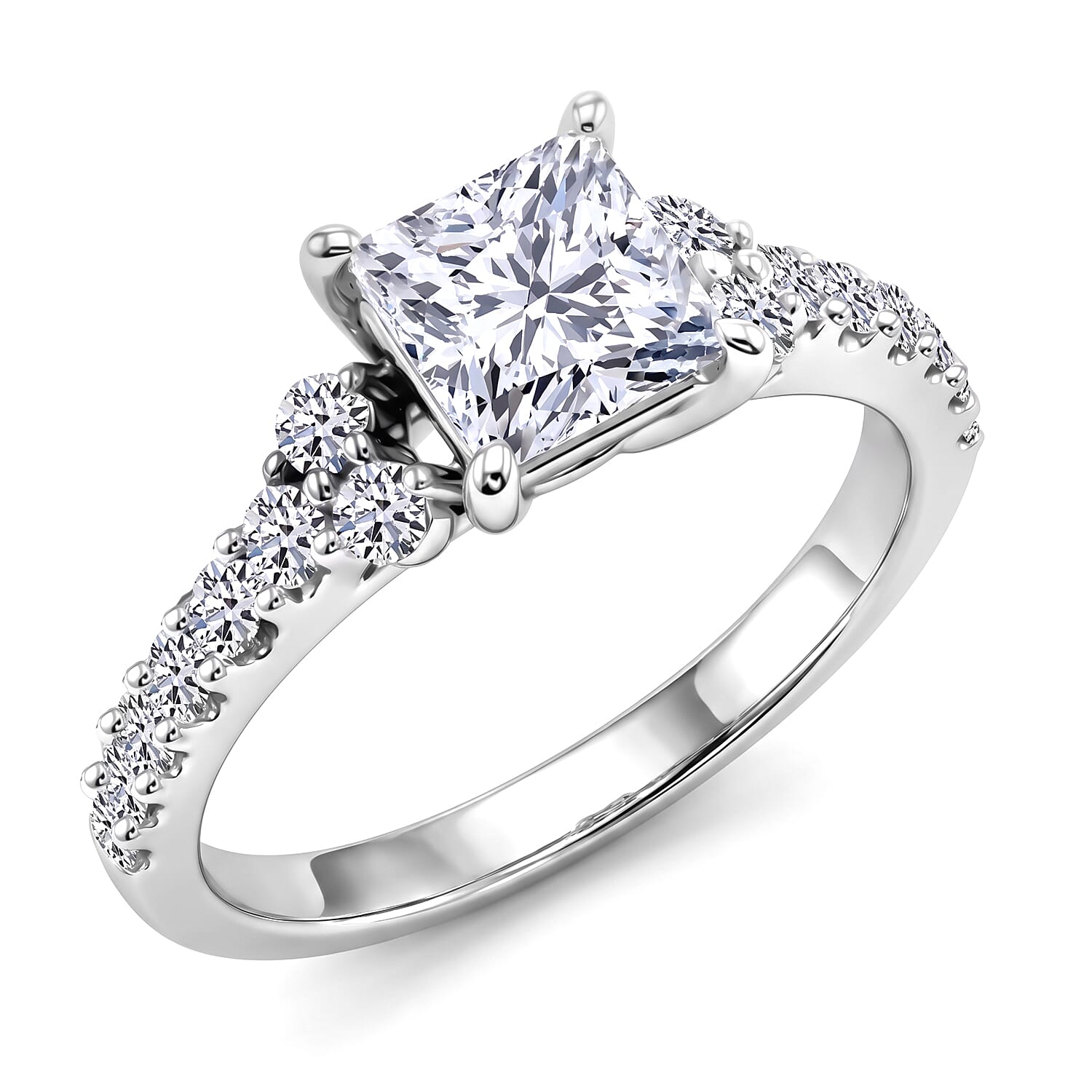 Luxuriant Lab Grown Diamond SI2 2.00 ctw Ring in 14K White Gold (Size 8.0)