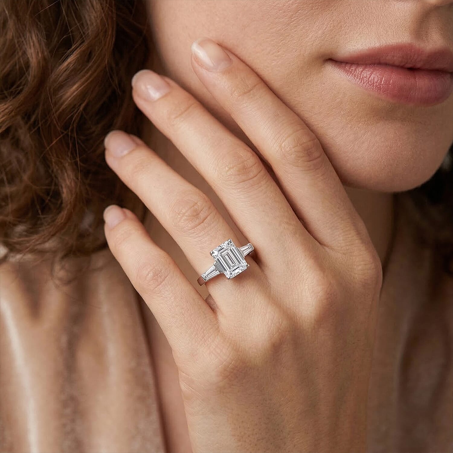 One Time Only 14K White Gold Luxuriant Lab Grown Diamond (VVS2) Ring (Size 6.0) (Delivery in 7-10 Days) 3.50 ctw