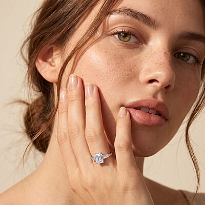 Ankur Treasure Chest Luxuriant Lab Grown Diamond F VVS2 3.50 ctw Ring in 14K White Gold (Size 6.0)