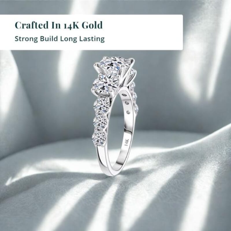 14K White Gold Luxuriant Lab Grown Diamond (VS1) Ring (Size 6.0) (Delivery in 7-10 Days) 3.75 ctw