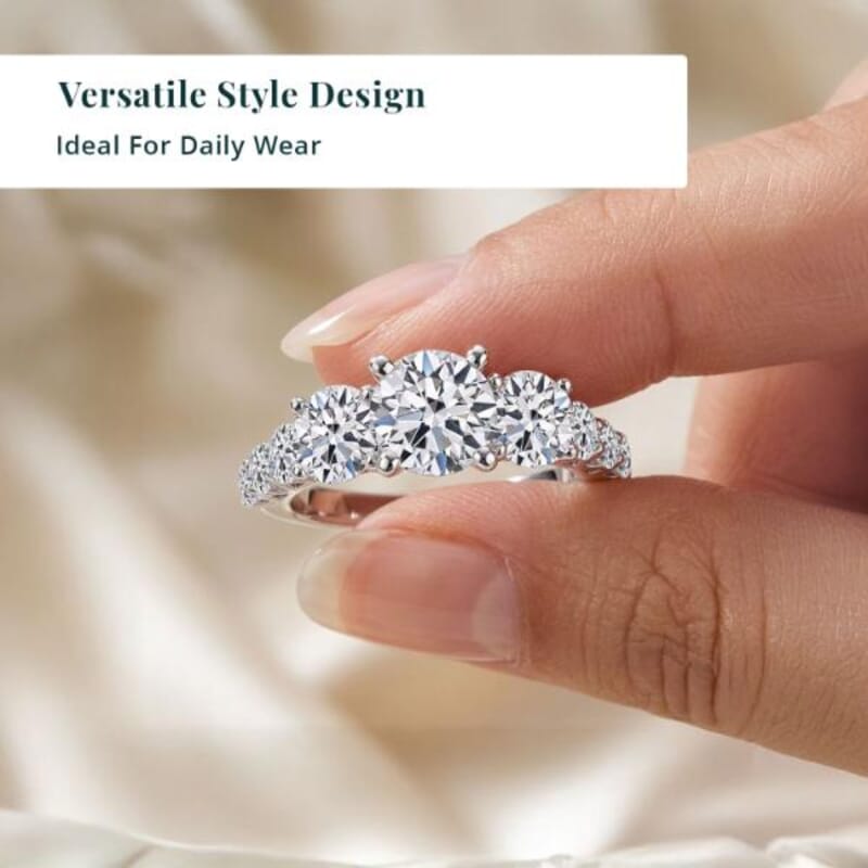 14K White Gold Luxuriant Lab Grown Diamond (VS1) Ring (Size 6.0) (Delivery in 7-10 Days) 3.75 ctw