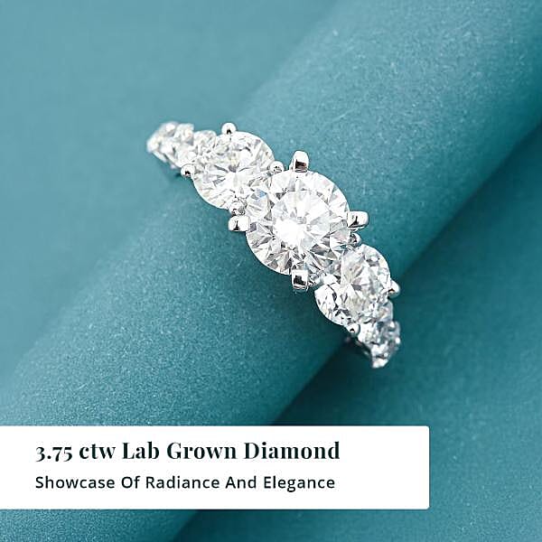 Luxuriant Lab Grown Diamond VS1 3.75 ctw Ring in 14K White Gold (Size  7.0)