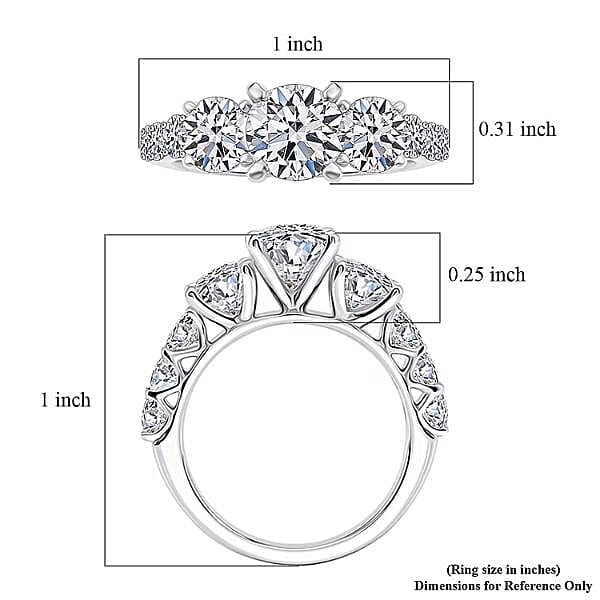 Luxuriant Lab Grown Diamond VS1 3.75 ctw Ring in 14K White Gold (Size  7.0)