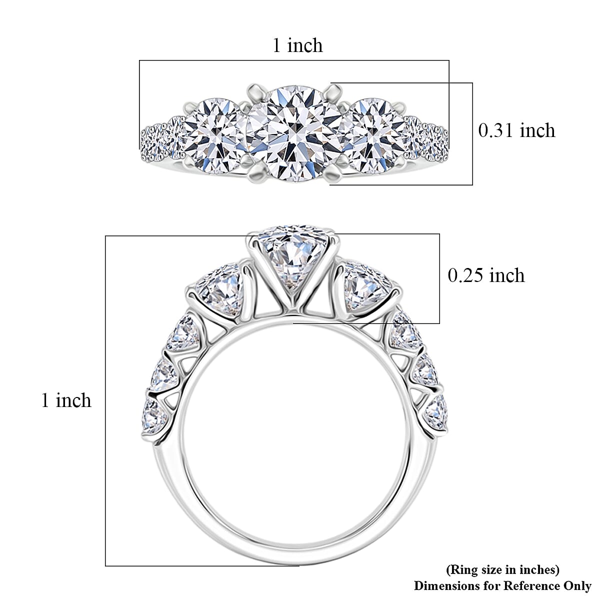 Luxuriant Lab Grown Diamond VS1 3.75 ctw Ring in 14K White Gold (Size 8.0) image number 5