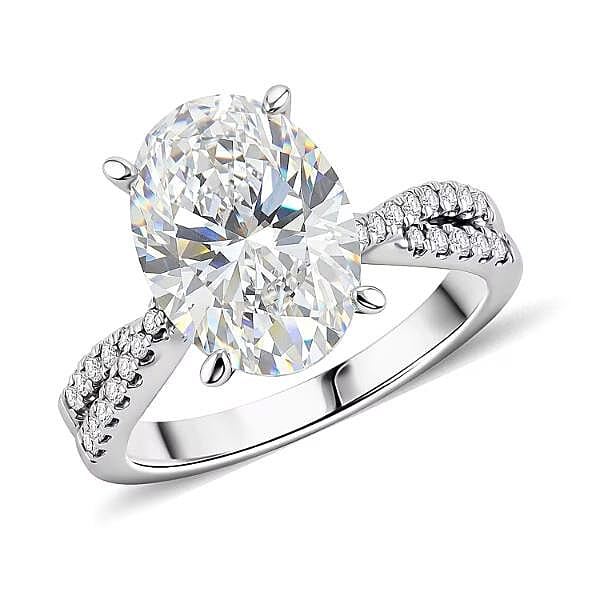 Luxuriant Lab Grown Diamond VS1 4.75 ctw Ring in 18K White Gold (Size  5.0)  4.85 Grams