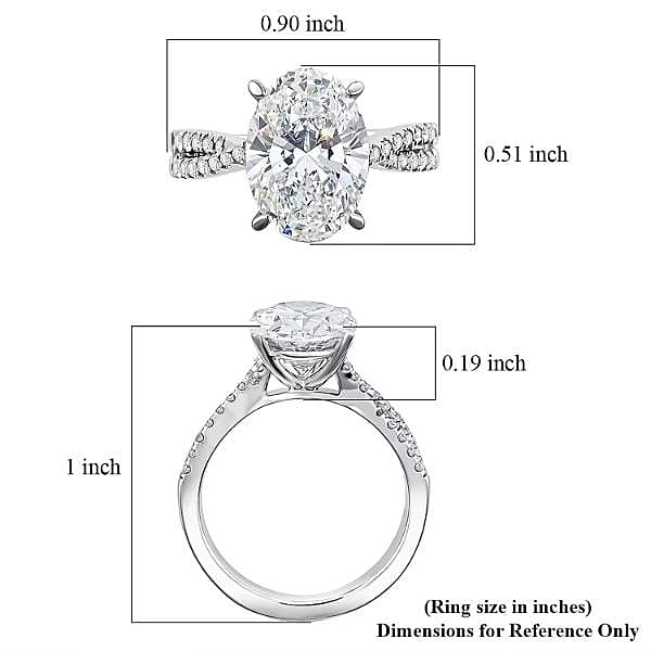 Luxuriant Lab Grown Diamond VS1 4.75 ctw Ring in 18K White Gold (Size  5.0)  4.85 Grams