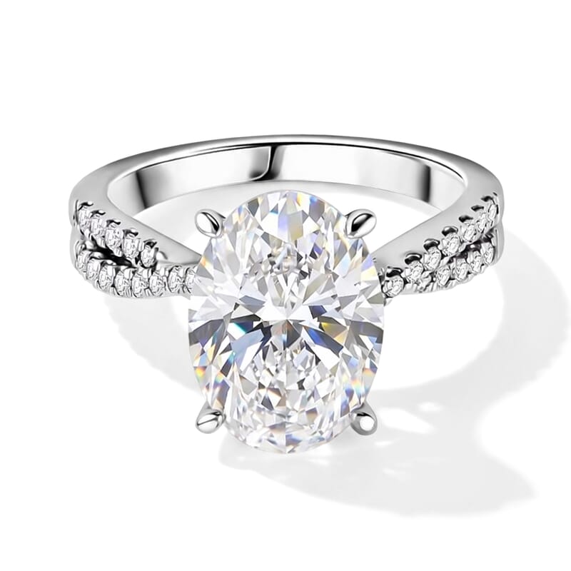 Luxuriant Lab Grown Diamond VS1 4.75 ctw Ring in 18K White Gold (Size  6.0)  4.85 Grams