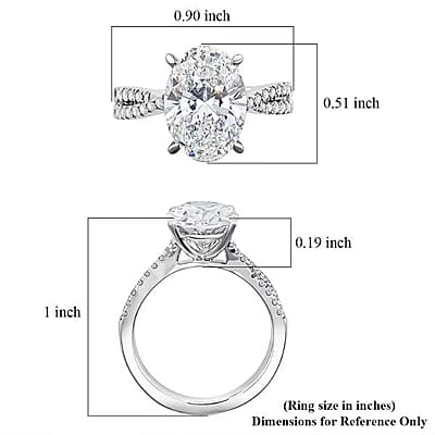 Luxuriant Lab Grown Diamond VS1 4.75 ctw Ring in 18K White Gold (Size  6.0)  4.85 Grams