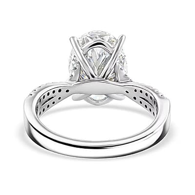 Luxuriant Lab Grown Diamond VS1 4.75 ctw Ring in 18K White Gold (Size  6.0)  4.85 Grams