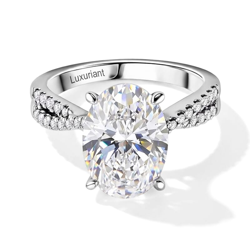 Luxuriant Lab Grown Diamond VS1 4.75 ctw Ring in 18K White Gold (Size  6.5)  4.85 Grams