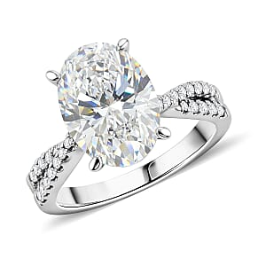 Luxuriant Lab Grown Diamond VS1 4.75 ctw Ring in 18K White Gold (Size  8.0)  4.85 Grams