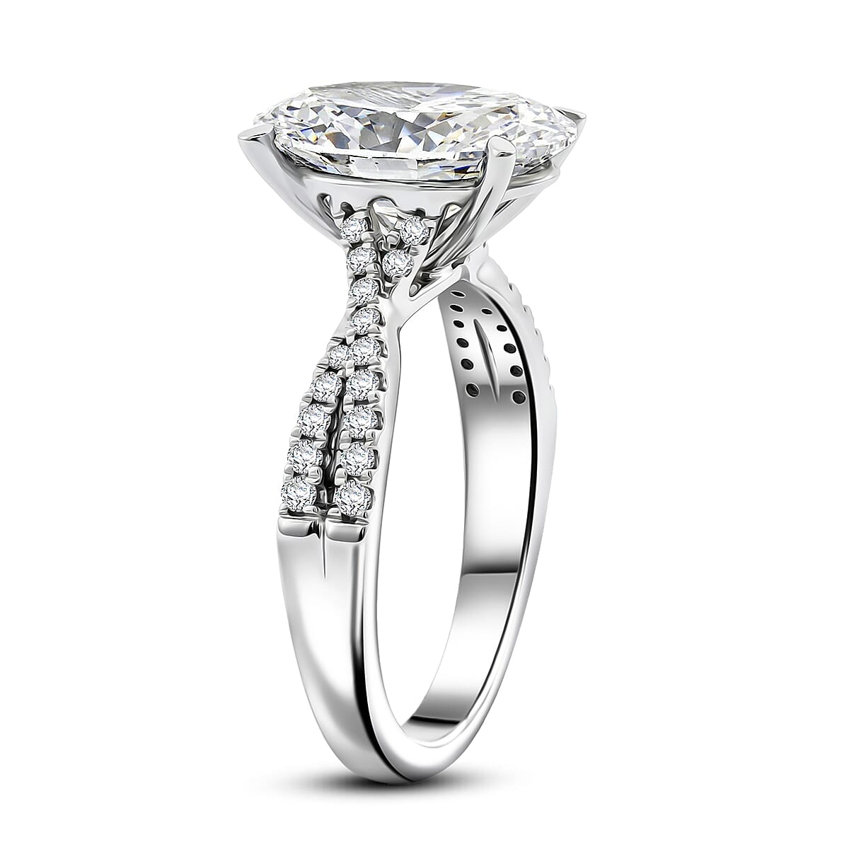 Luxuriant Lab Grown Diamond VS1 4.75 ctw Ring in 18K White Gold (Size  8.0)  4.85 Grams image number 3