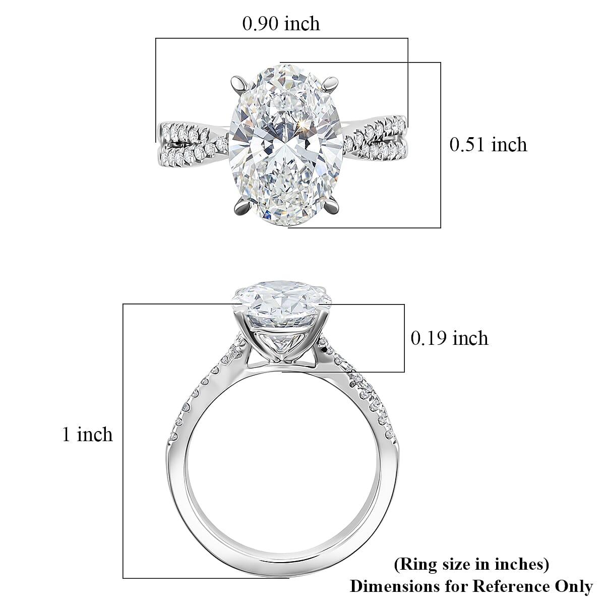 Luxuriant Lab Grown Diamond VS1 4.75 ctw Ring in 18K White Gold (Size  8.0)  4.85 Grams image number 5