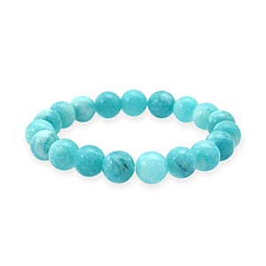 Amazonite Color Chalcedony 135.00 ctw Beaded Stretch Bracelet