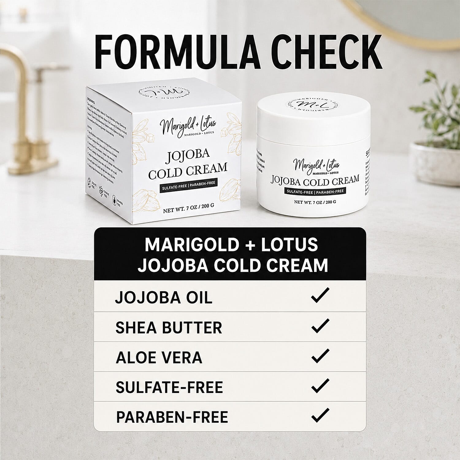 Marigold and Lotus Jojoba Cold Cream 7.05 oz