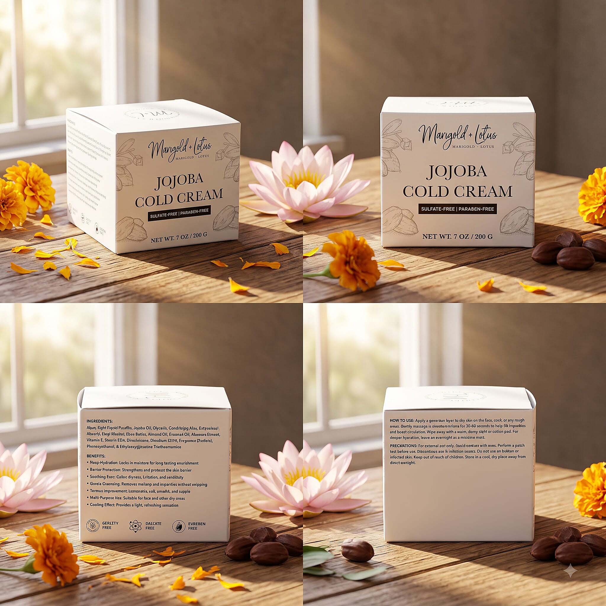 Marigold and Lotus Jojoba Cold Cream 7.05 oz