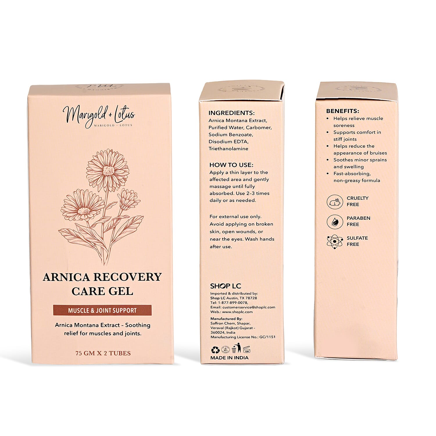Marigold and Lotus Arnica Recovery Care Gel