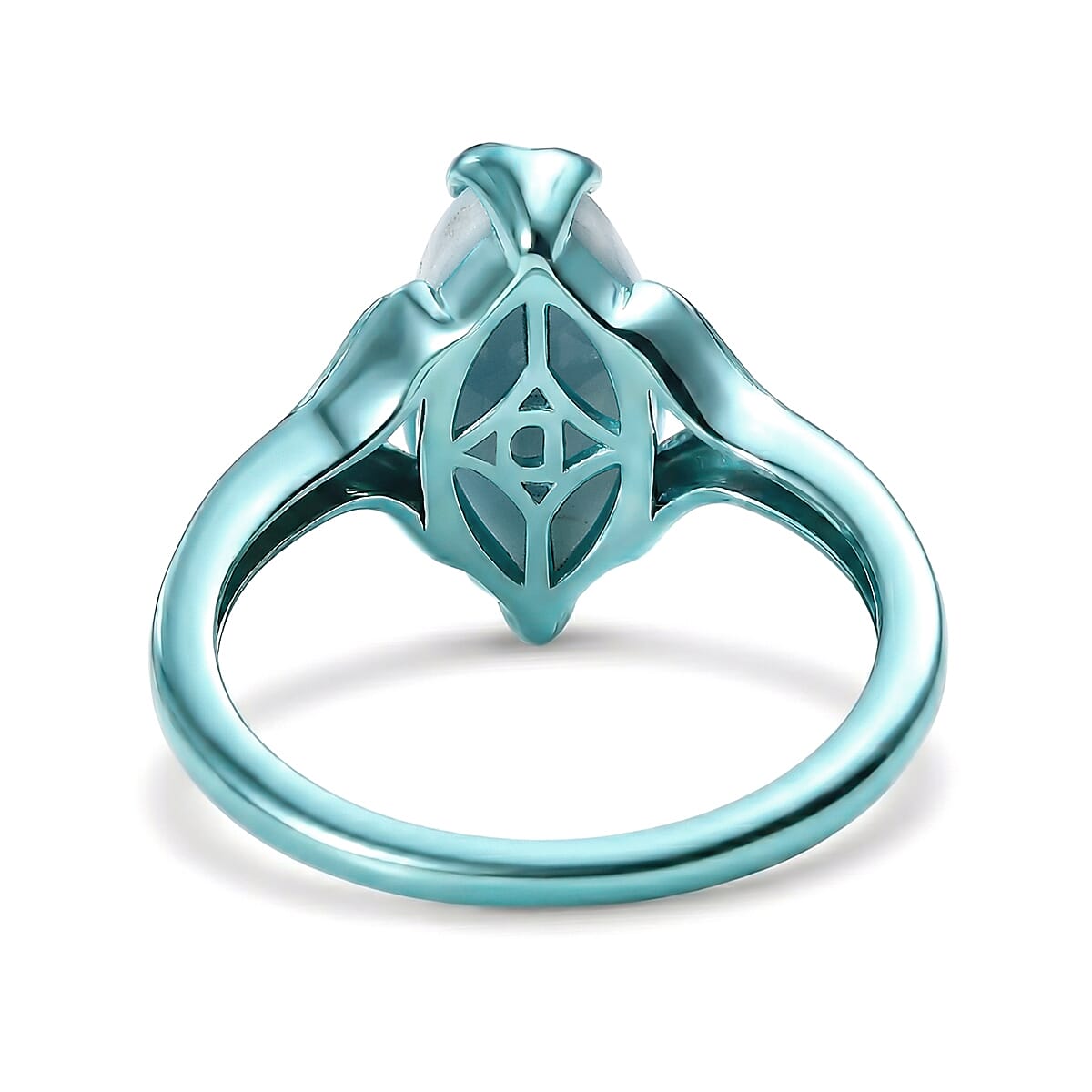 D'Joy AAA Larimar 1.65 ctw Tidal Flame Ring in Blue E-Coat Sterling Silver (Size 7.0) image number 4