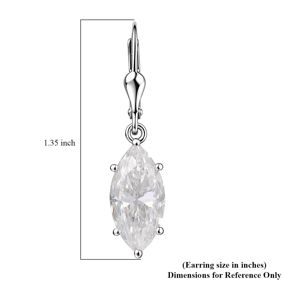 D'Joy Moissanite 8.70 ctw Lever Back Earrings in Rhodium Over Sterling Silver image number 5