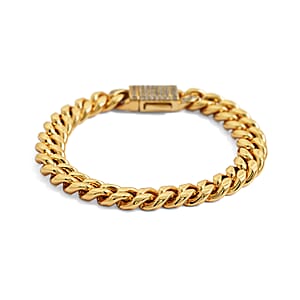 Austrian Crystal Bracelet in ION Plated YG Stainless Steel (8.00 In)