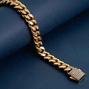 Austrian Crystal Bracelet in ION Plated YG Stainless Steel (8.00 In)