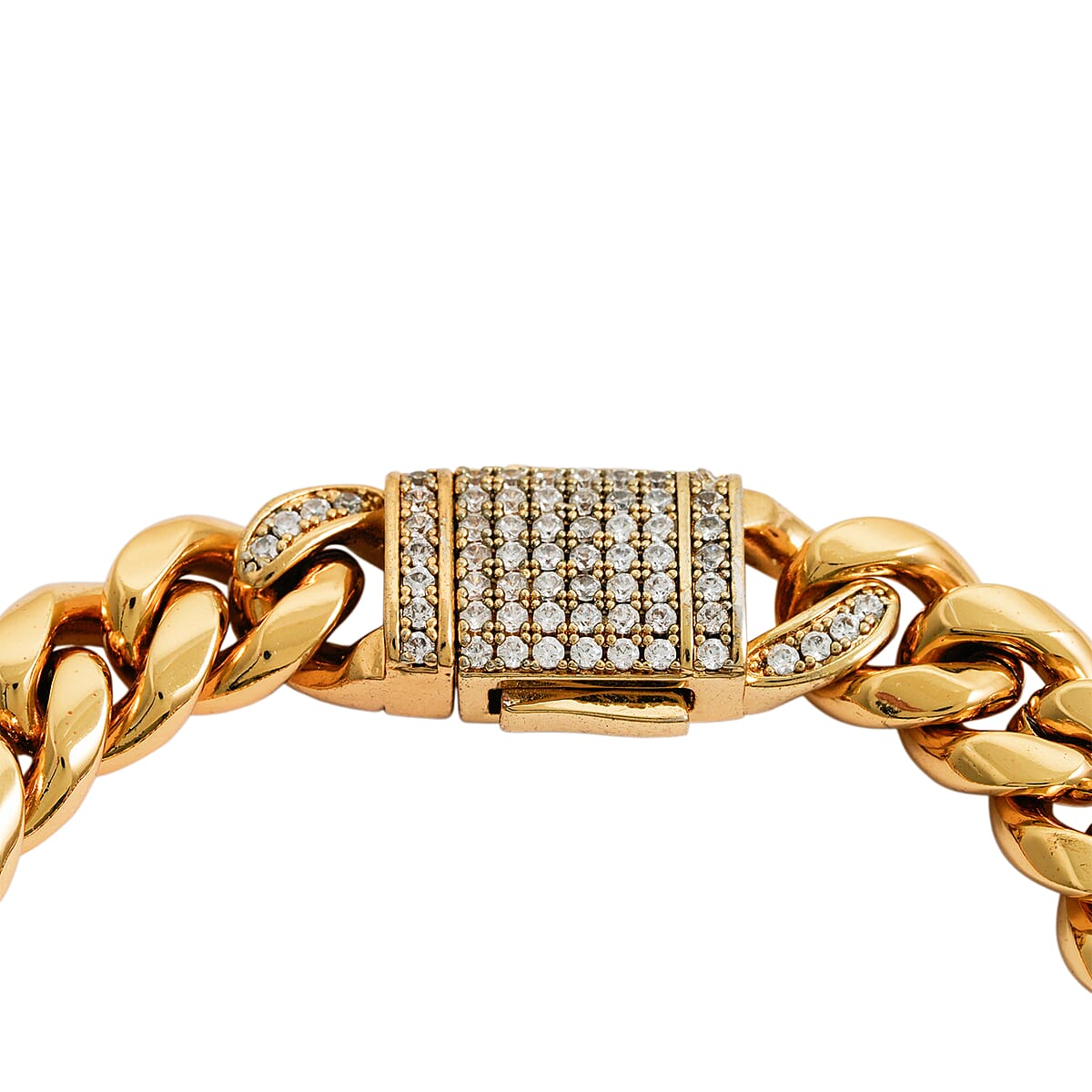 Austrian Crystal Bracelet in ION Plated YG Stainless Steel (8.00 In) image number 3