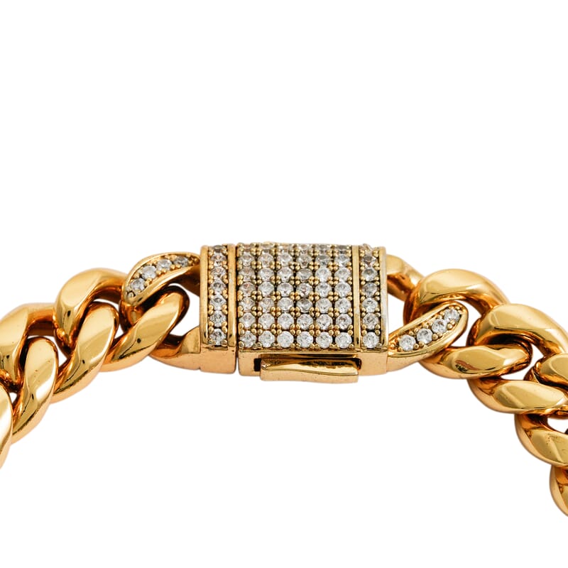 Austrian Crystal Bracelet in ION Plated YG Stainless Steel (8.00 In)