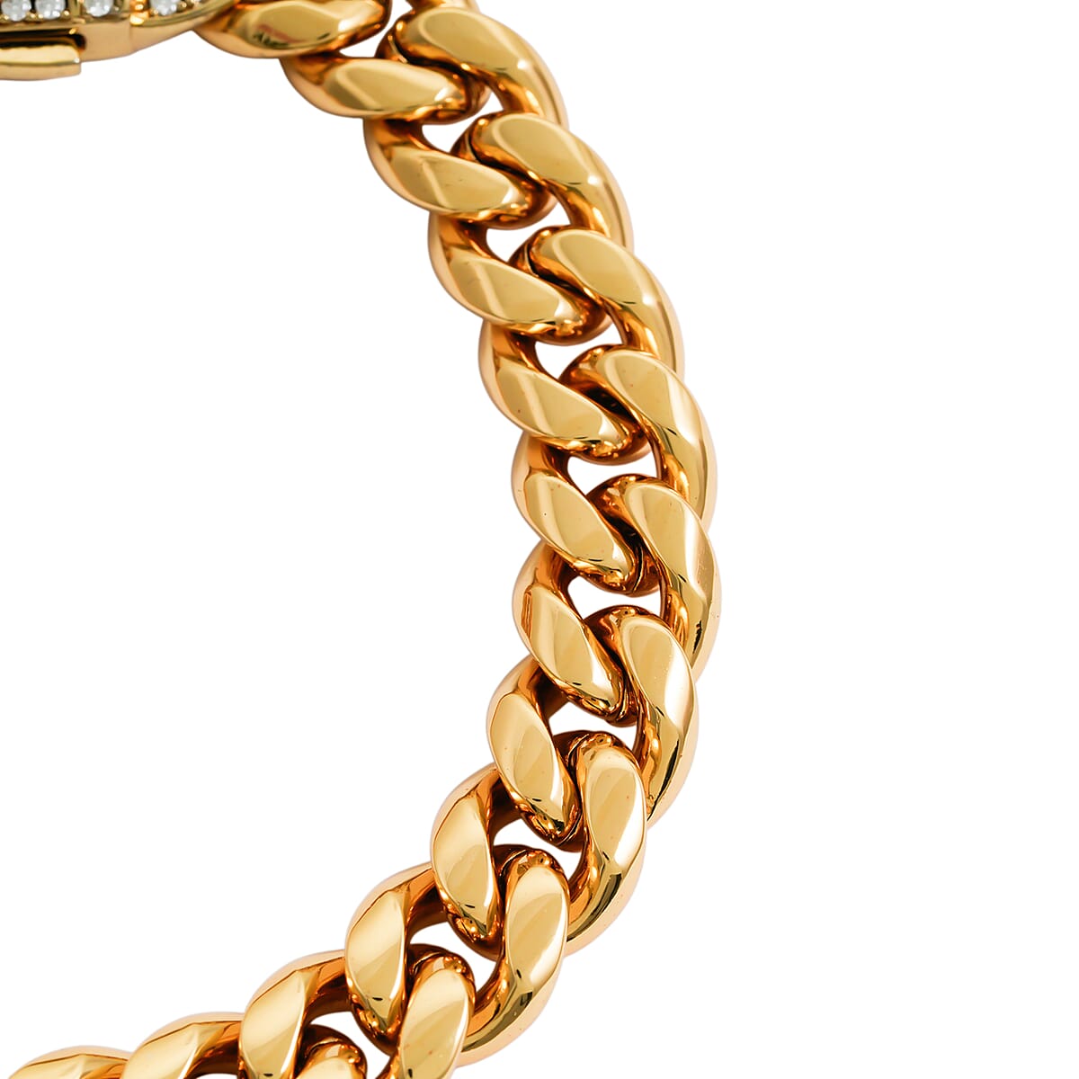 Austrian Crystal Bracelet in ION Plated YG Stainless Steel (8.00 In) image number 4