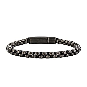 Fancy Chain Bracelet in ION Plated Black Stainless Steel (8.00 In)